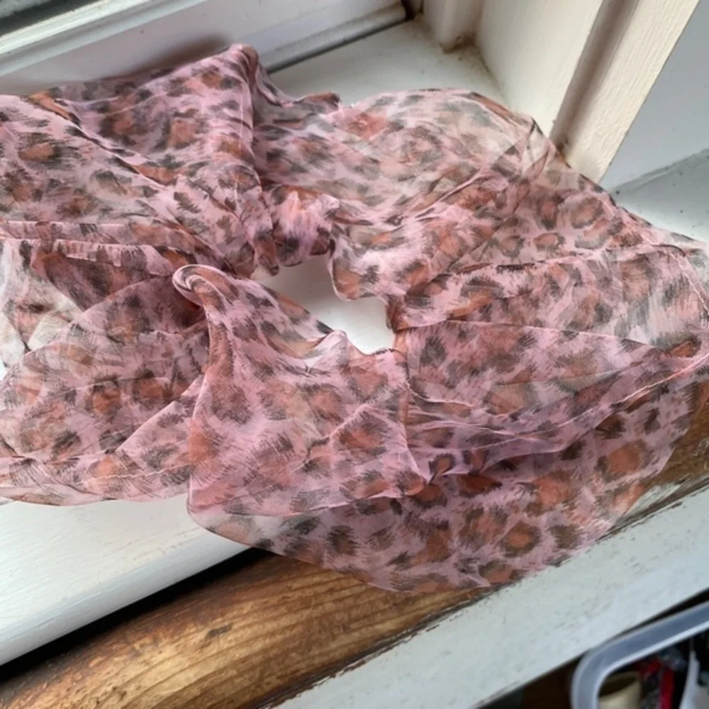 Anthropologie Sheer Leopard Print Mega Scrunchie